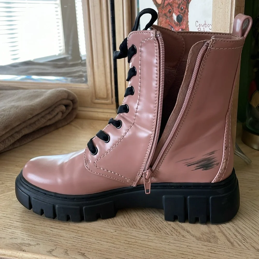 Limelight Dusty Pink Combat Boots - Picture 4 of 9